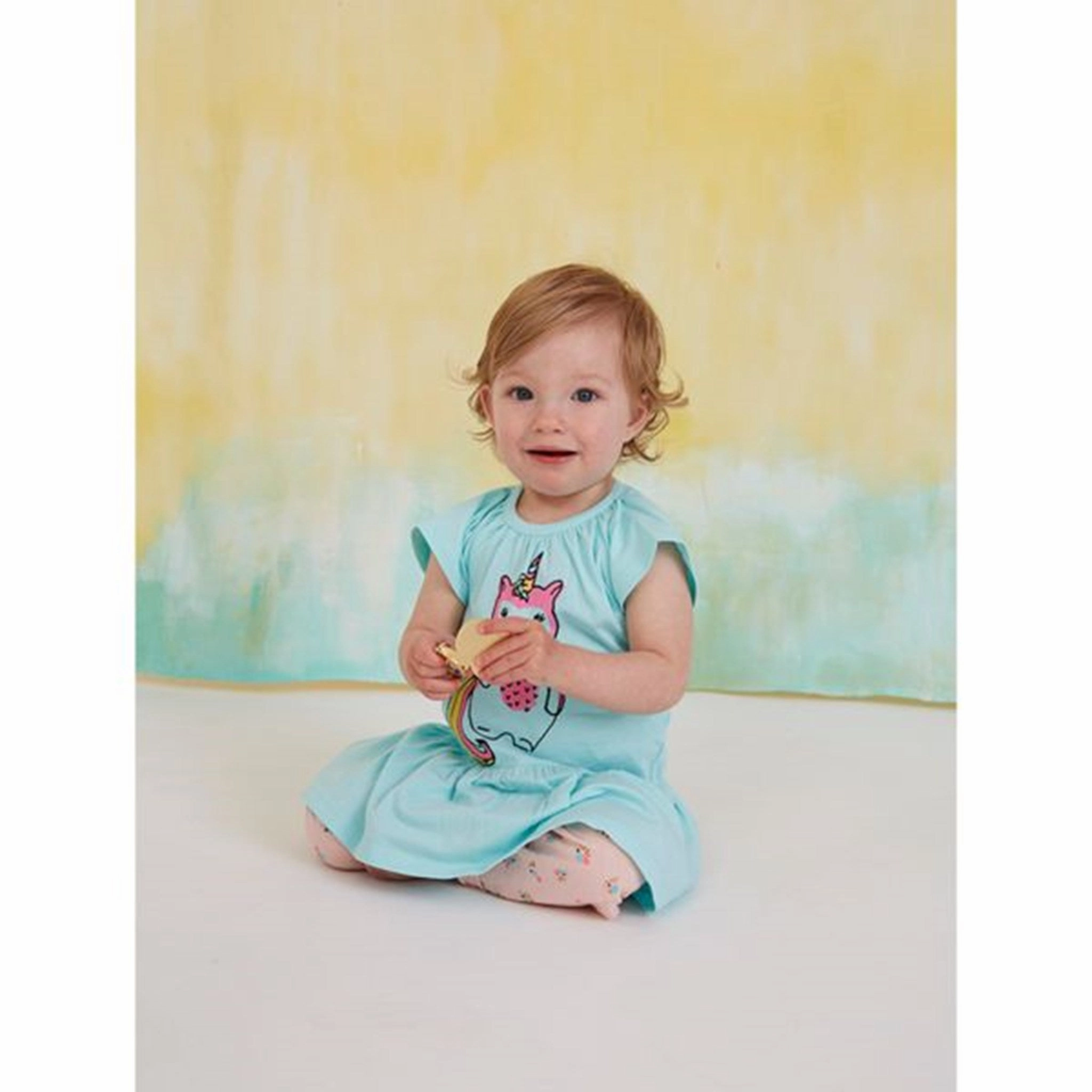 Soft Gallery Baby Unicat Blue Tint Lexie Dress Boat-Neck Non-Iron