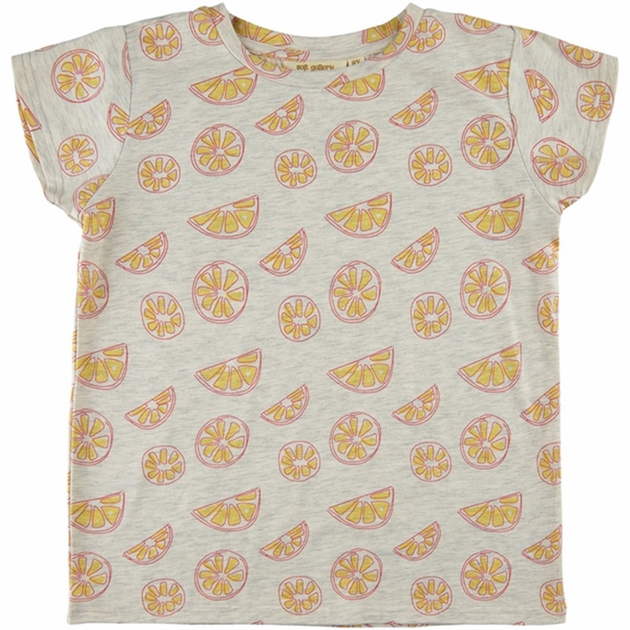 Soft Gallery Light Grey Melange Oranges Pilou T-shirt Essential layering piece