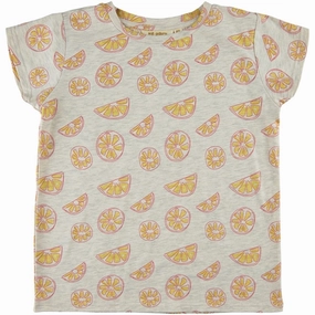 Soft Gallery Light Grey Melange Oranges Pilou T-shirt Essential layering piece