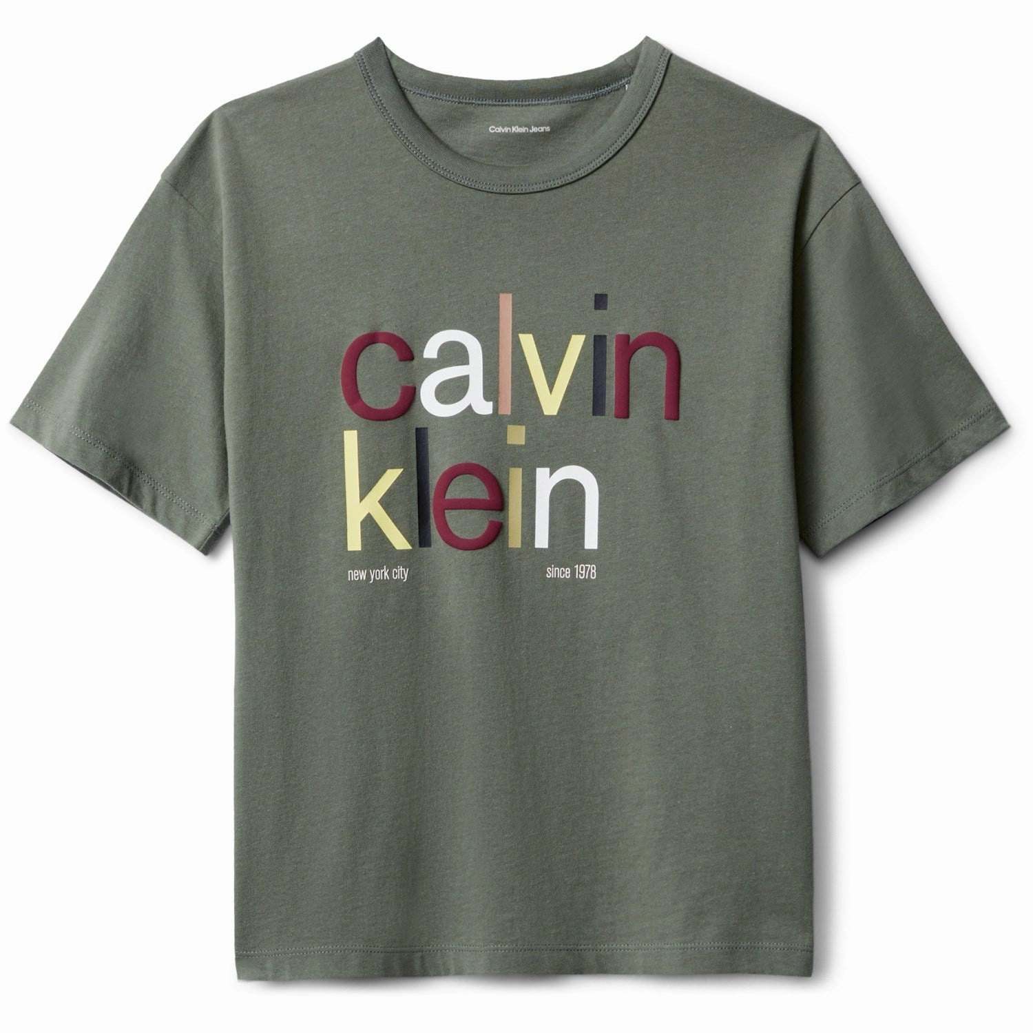 Comfy Essentials UltraLightweight Calvin Klein Thyme Color Logo Graphic Ss T-Shirt