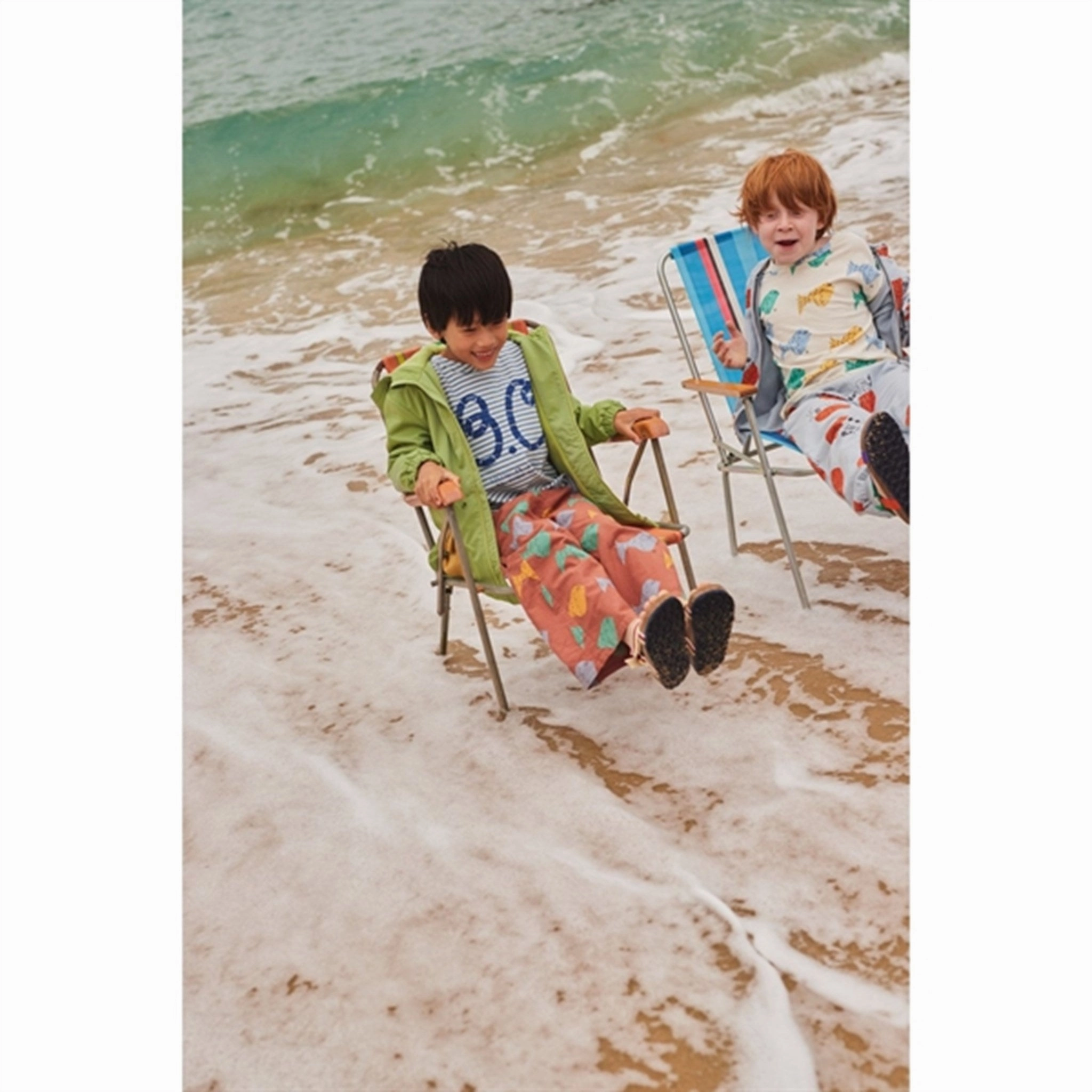 Bobo Choses Light Blue Stripes T-Shirt Beach Wear Relax Comfort Style