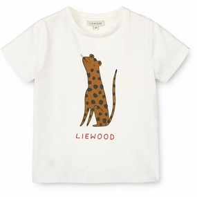 Casual Layering Wear Liewood Leopard/Crisp White Apia Baby Placement T-shirt