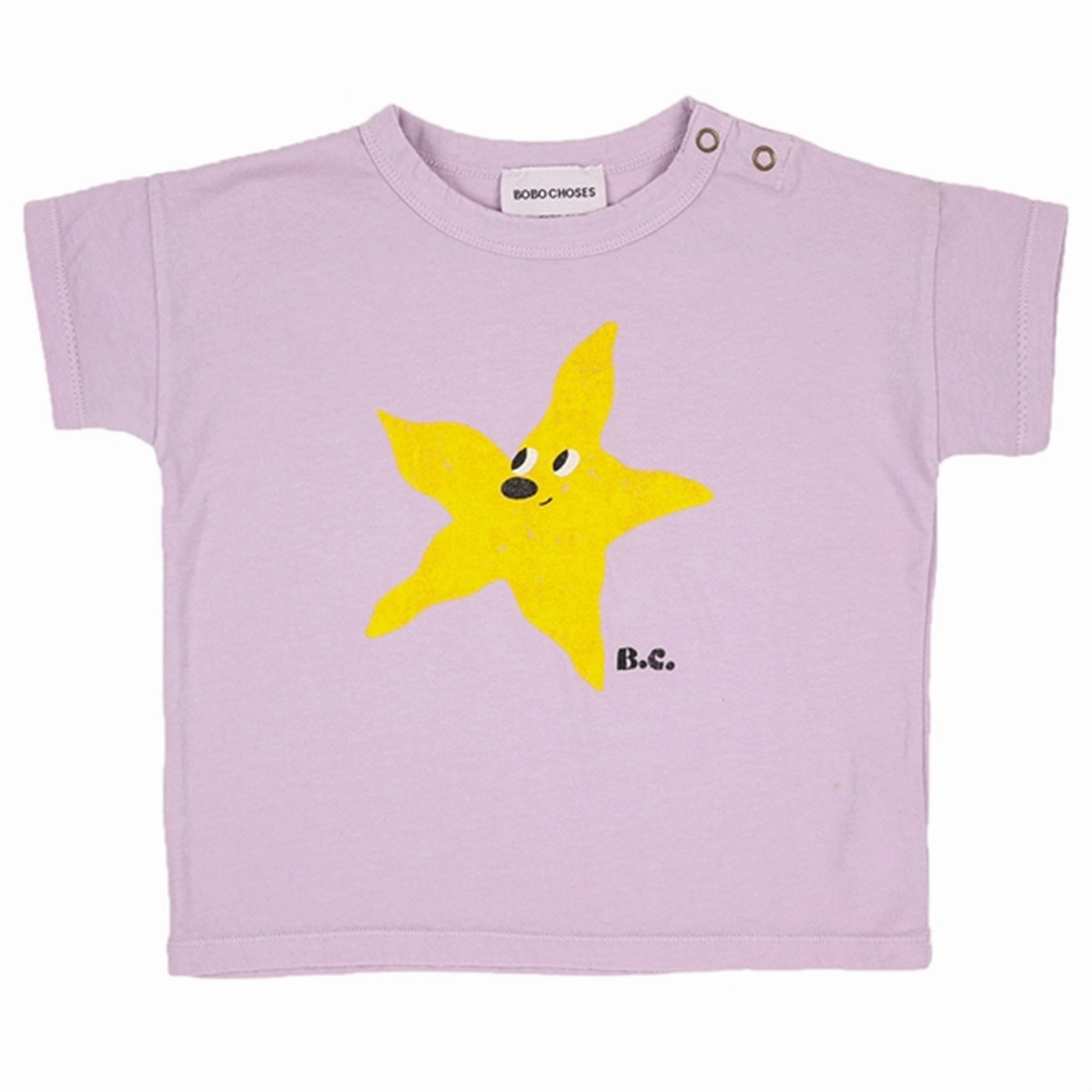 Bobo Choses Lavender Starfish T-Shirt Scoop neck femininity ReinforcedHems