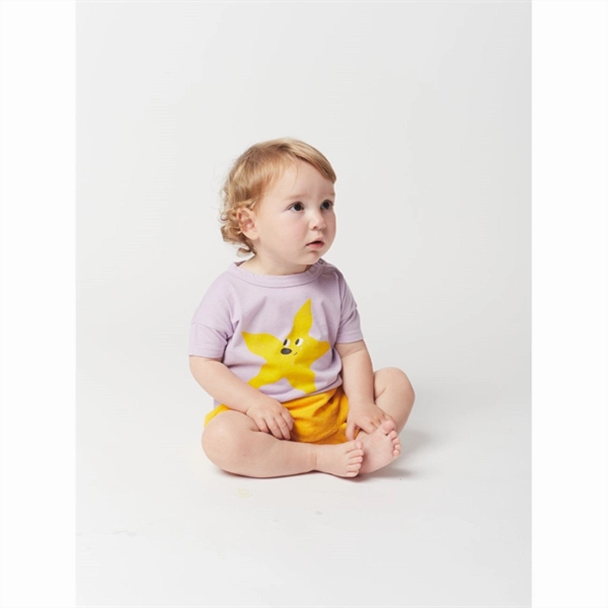 Bobo Choses Lavender Starfish T-Shirt Ribbed Collar Design