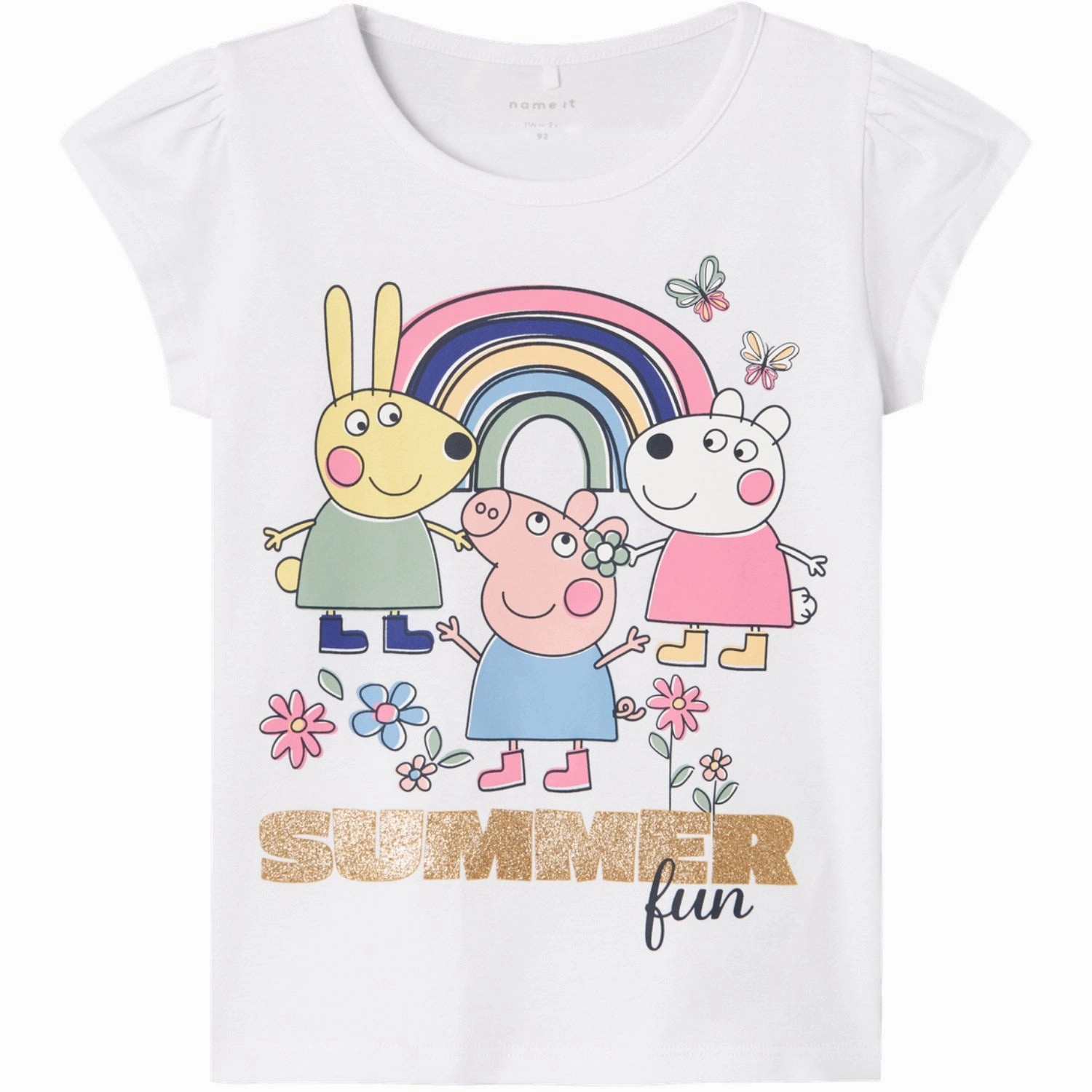 Name It Bright White Arbina Peppa Pig T-Shirt Yoga class Versatile Layer