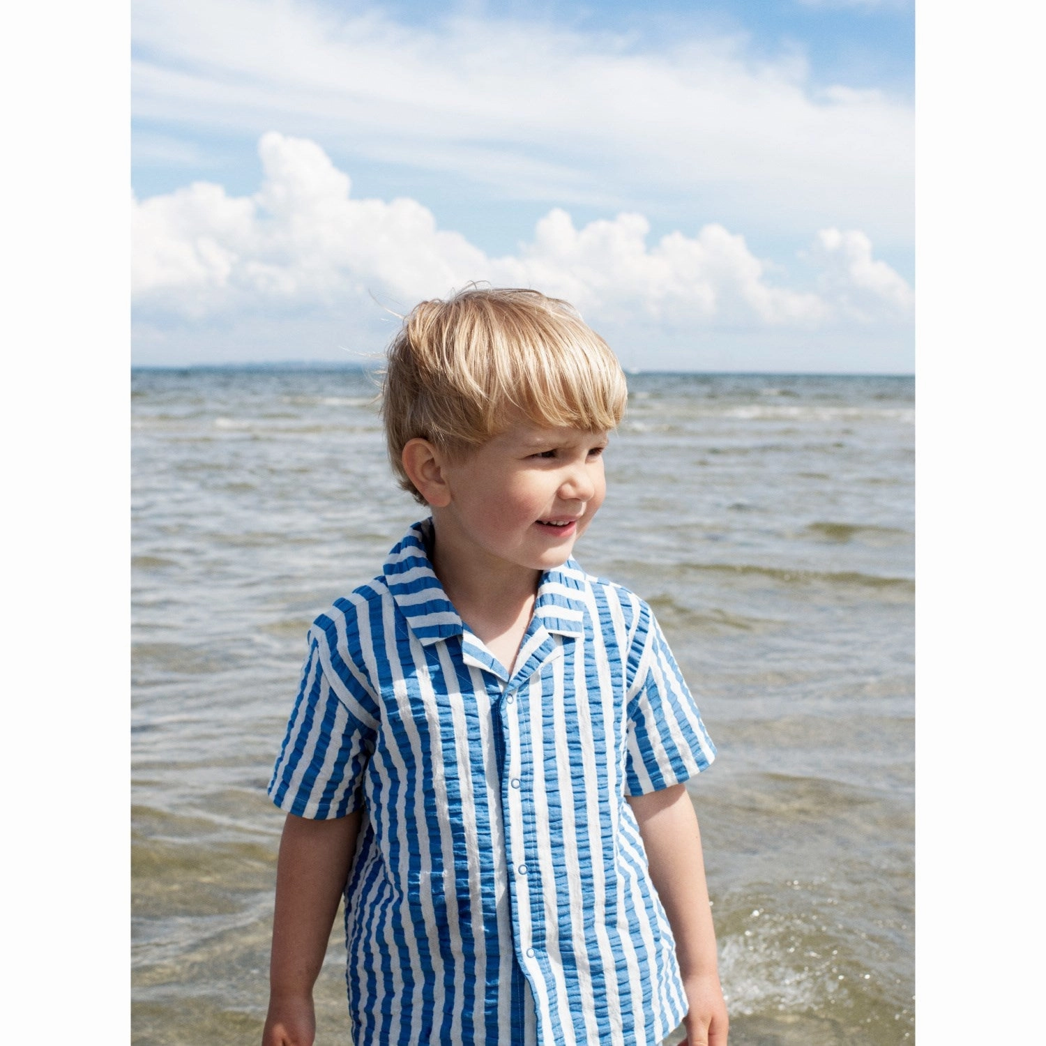 Serendipity Azur Stripe Short Sleeve Shirt Relaxed Vibe