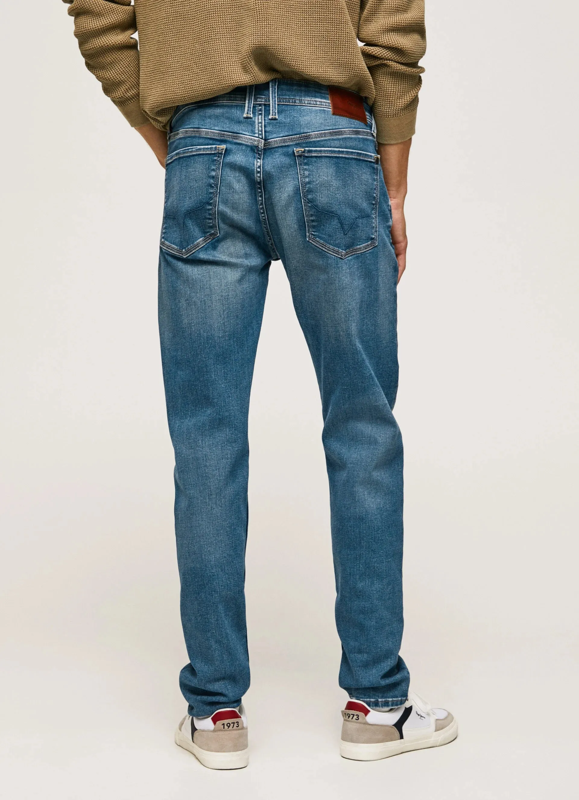 GussetedCrotch Pepe Jeans Pantalone jeans da uomo slim a vita media Hatch PM206323HP70 denim