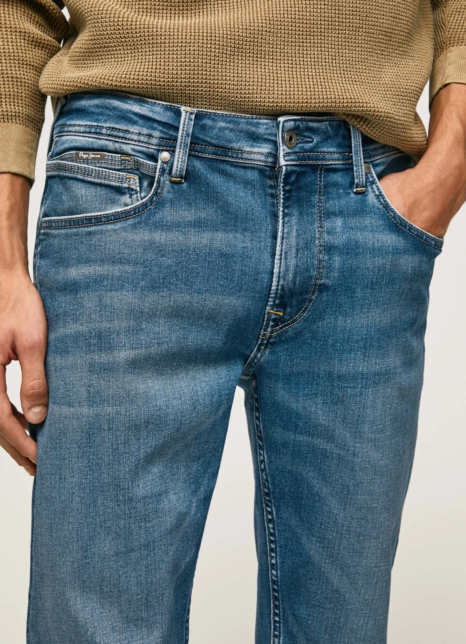 Pepe Jeans Pantalone jeans da uomo slim a vita media Hatch PM206323HP70 denim Dynamic Fit DurableReinforcedMaterial