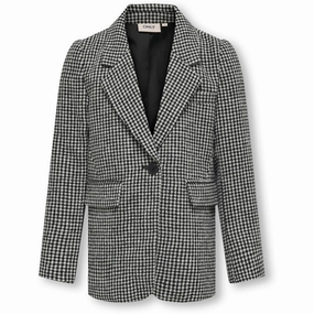 Premium Layer Kids ONLY Cloud Dancer / Black Houndstooth Lana-Beauty Blazer