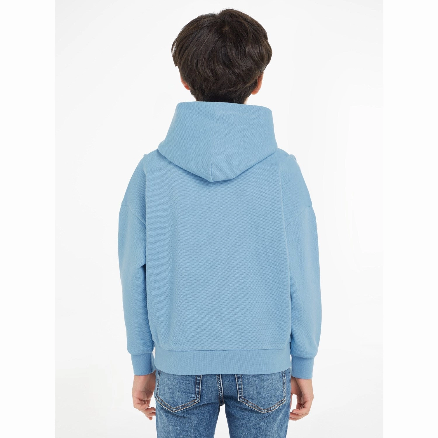 Hunting wear Tonal Stitching Calvin Klein Pique Modern Comfort Hoodie Dusk Blue