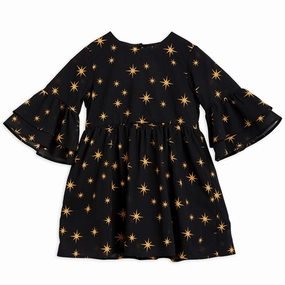 slim fit Mini Rodini Black Stars Dress