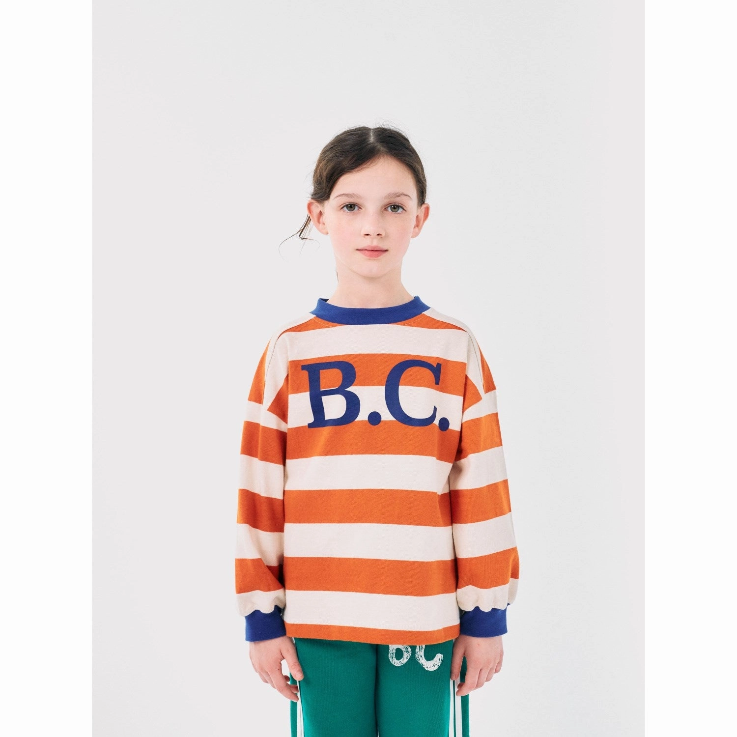 Modern Fashion Bobo Choses Orange Bc Stripes LS T-Shirt