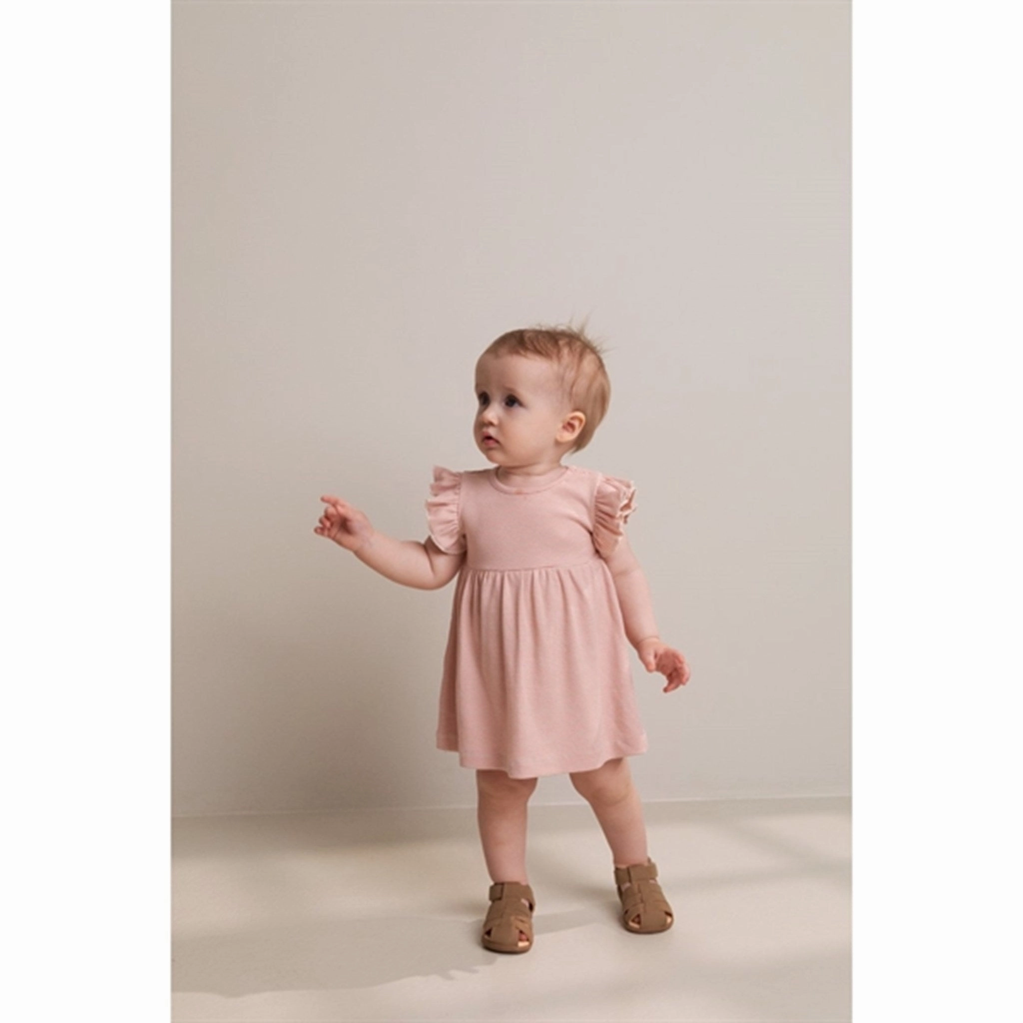 MarMar Modal Fine Rib Evening Sun Stripe Ramona Frill Body Dress Radiant Mood Sleeveless Cut