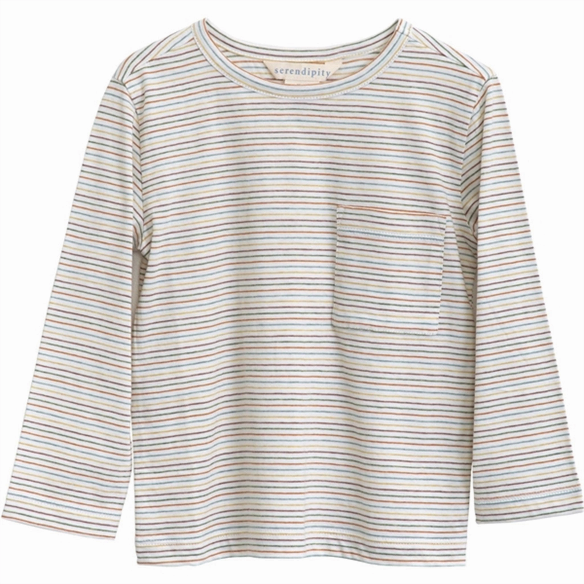 Winter Comfort Cuffed hem Serendipity Rainbow Stripe Jersey Blouse