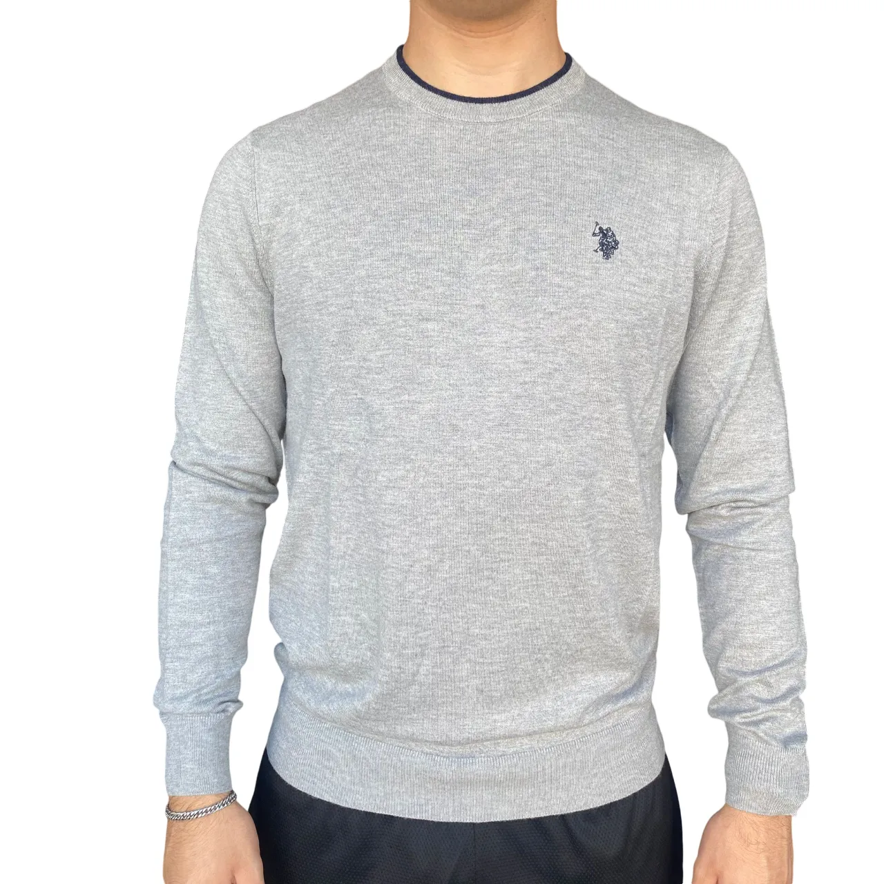 U.S. Polo Assn. maglioncino girocollo da uomo Alf US40173010 188 grigio Breathable Polo Non Iron Finish