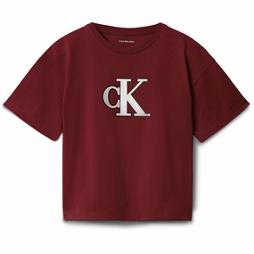 Calvin Klein Raspberry Chocolate Festive Graphic Ss T-Shirt All-Season Comfort Wear
