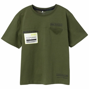 Name it Rifle Green Koman Loose T-Shirt Weekend Fashion Breathable knit