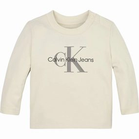 Calvin Klein Monogram Blouse Whitecap Gray Relaxed Vibe