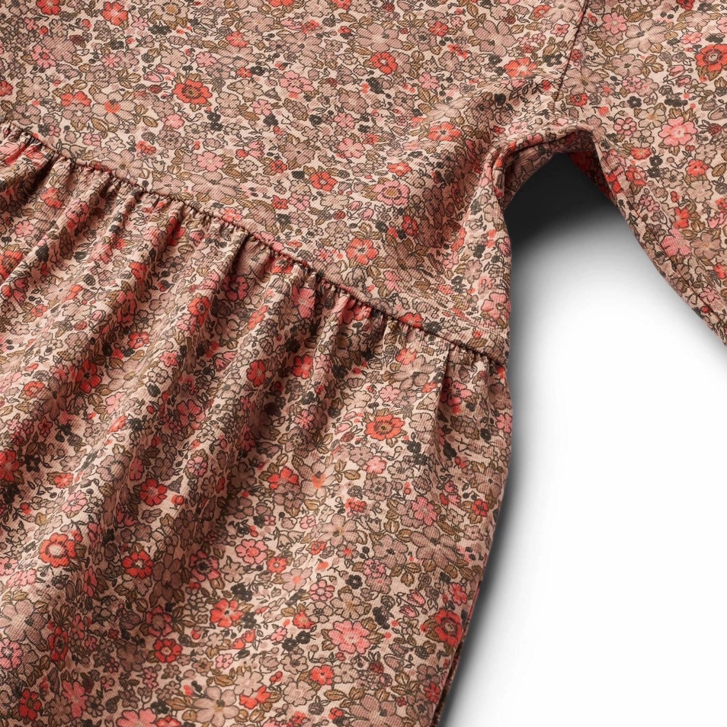 Wheat Rose Flower Meadow Jersey Dress Sessa Layered-Look Premium Material