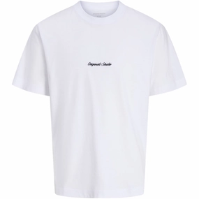 quick-drying Jack & Jones Junior Bright White Jornorrebro Emb Tee Ss Cn Noos Jnr