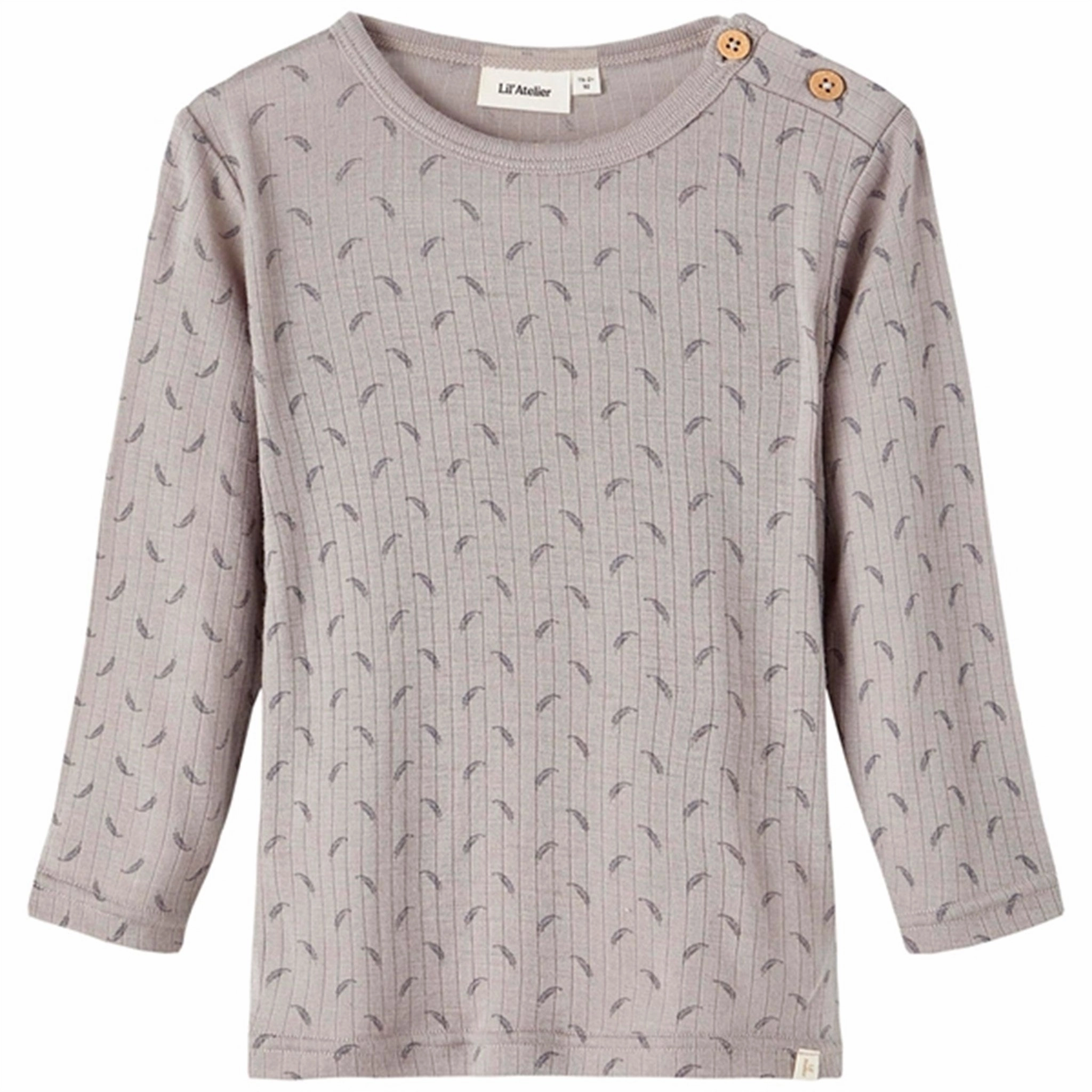 Lil'Atelier Wet Weather Fargo Slim Wool Blouse Non Iron Loose Fit