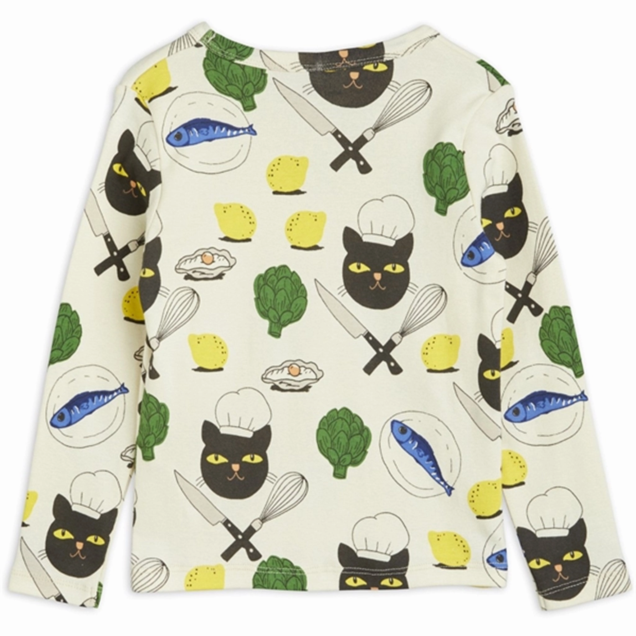 Mini Rodini Chef Cat Aop Blouse Multi Sleeveless Cut High Neck