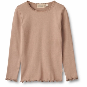 Wheat Nougat Rose Rib Blouse Reese Tailored Cuffs