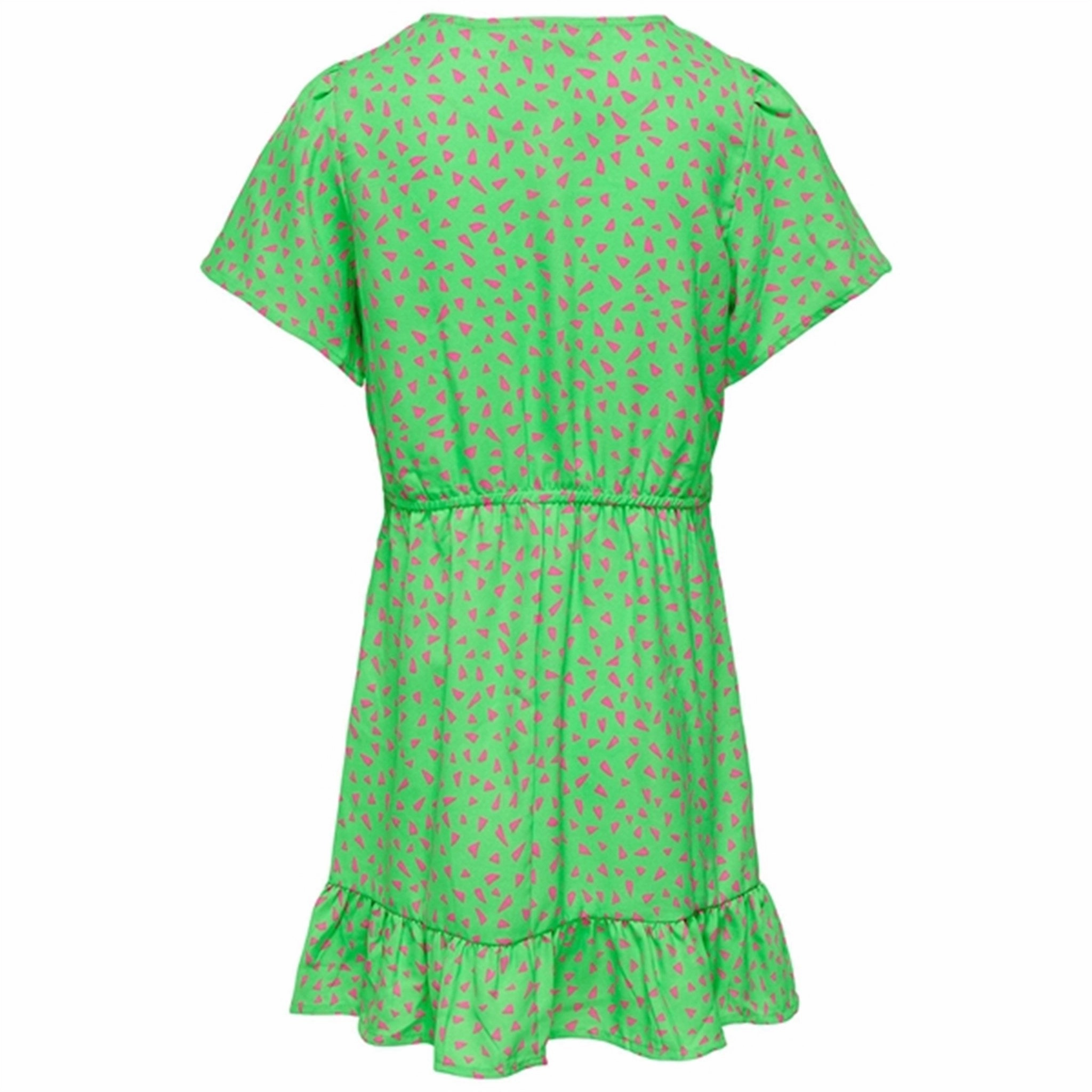 Kids ONLY Summer Green Lino AOP Belt Dress Versatile and Comfortable