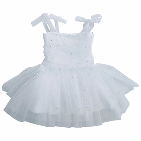 Trendy Piece Dolly by Le Petit Tom Pearl Tulle Ballerina Dress White