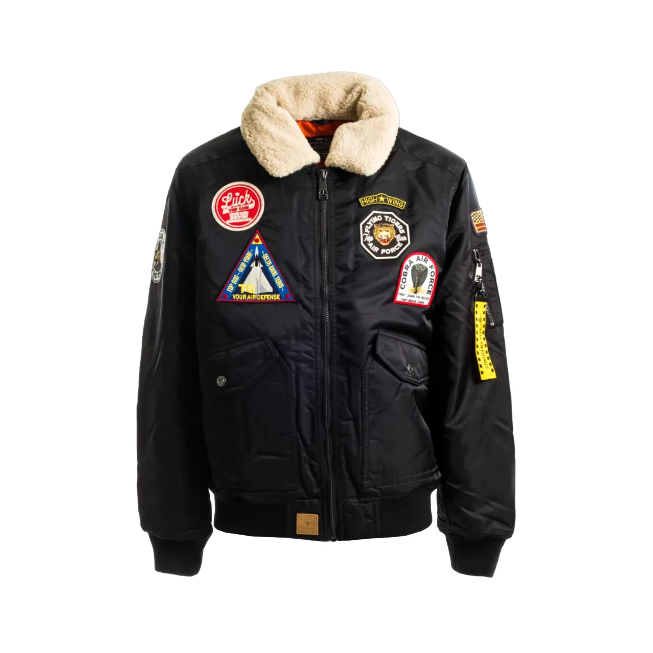 Moisture Wicking Layer Top Gun Giubbotto Bomber da uomo con collo pelliccia 01G0100 001 nero