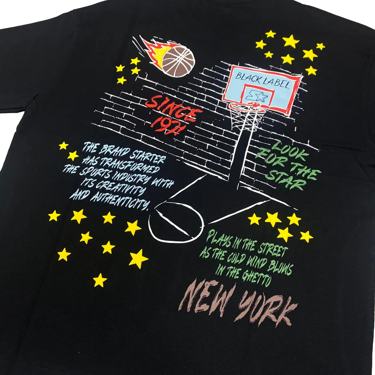 Starter maglietta manica corta da uomo in cotone 74053 nero Streetwear