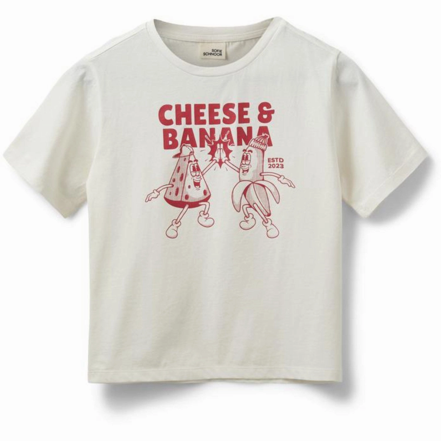 Sofie Schnoor Snow White T-shirt Unique Design Flexible Ribbed Neckline