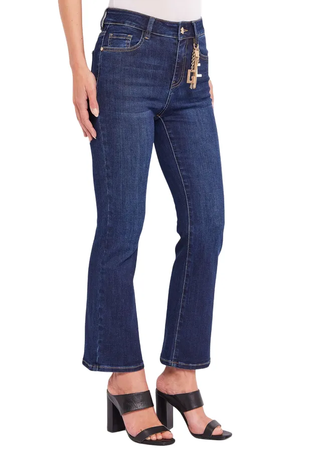 Smooth Road Trip Gaud?? pantalone jeans da donna a zampa Flaire Cropped Frida 411BD26035 blu medio