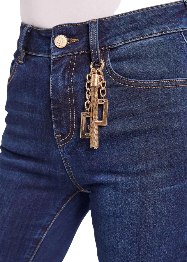 Everyday Style Gaud?? pantalone jeans da donna a zampa Flaire Cropped Frida 411BD26035 blu medio