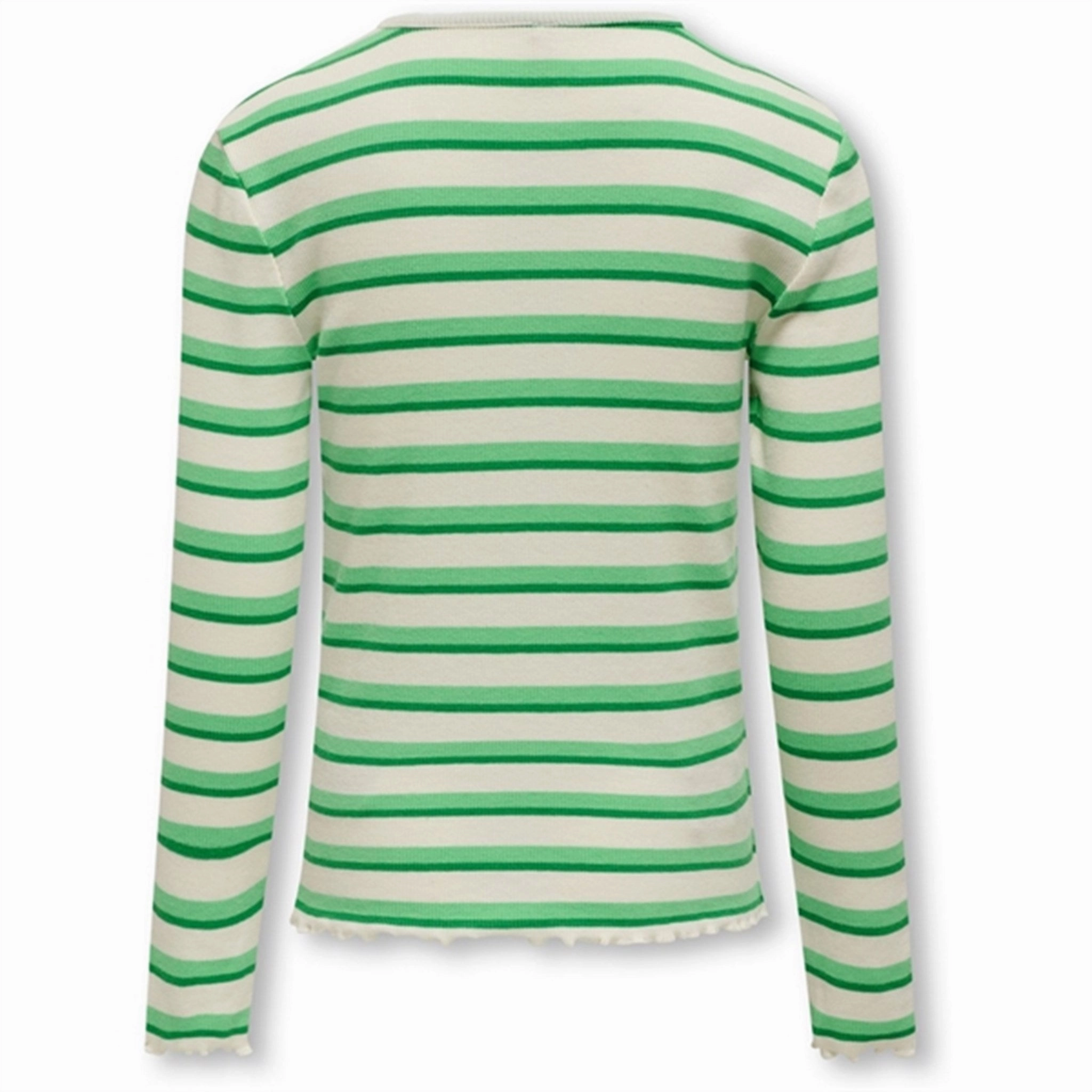 Odor control Eco-Friendly Fabric Kids ONLY Cloud Dancer Green Bee Stripes Evig Rib Blouse