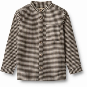Layered Hemline Wheat Raven Check Shirt Willum