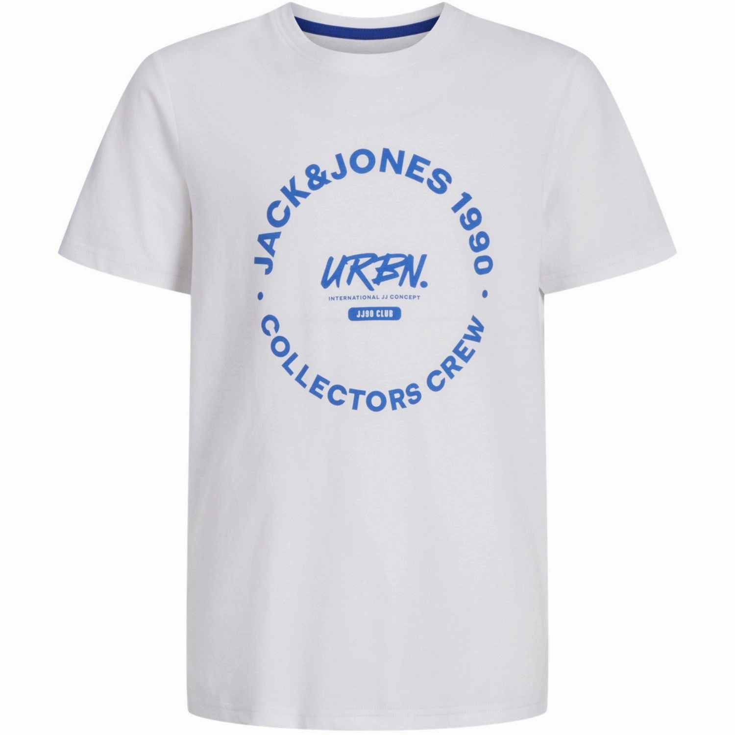 Jack & Jones Junior White Simon T-Shirt Crew Neck Lace trim