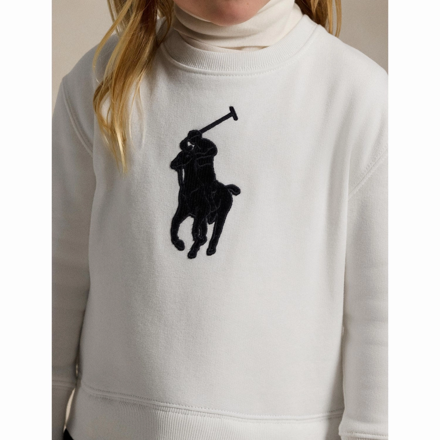 Lightweight-Structure Tonal-Panel Polo Ralph Lauren Deckwash white w. Navy Day Dress