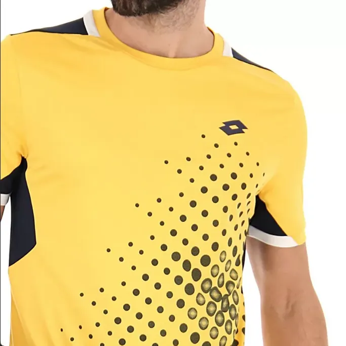Lotto maglia da tennis da uomo Top IV Tee 1 217340 7KM saffron-navy blue Reinforced Collar