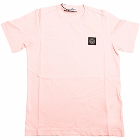 DoubleLayeredCollar Relaxed and Easy Stone Island Antique Rose Ss T-Shirt