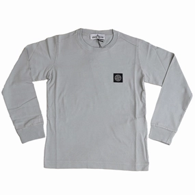 Roll-Up Sleeve Stone Island Blouse Pearl Grey