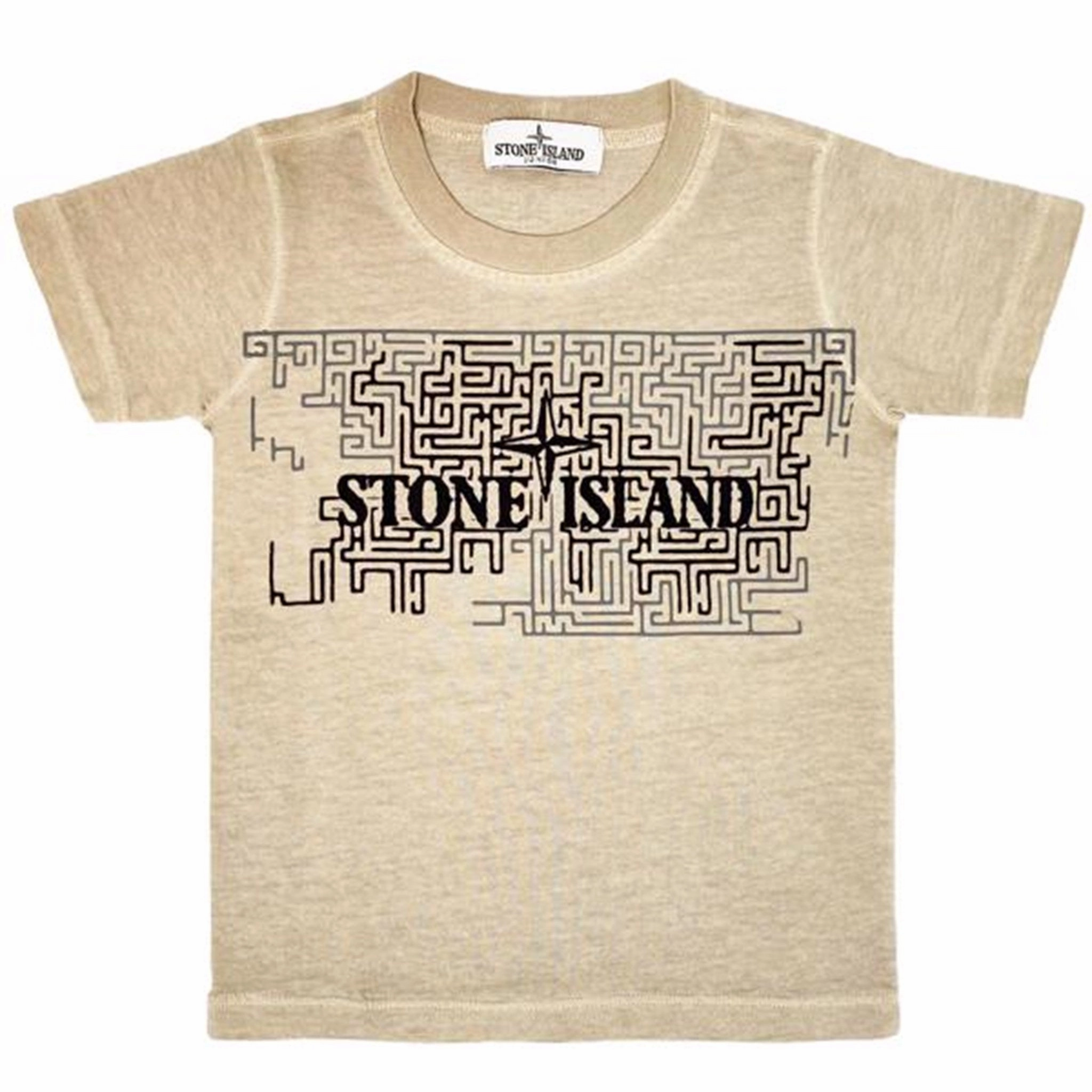Stone Island Junior T-shirt Print Beige Everyday Wear Non Iron Fabric