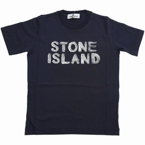 Stone Island Navy Blue Ss T-Shirt Chic Trend Flexible Neckband