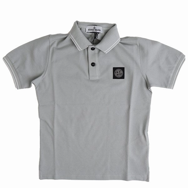 Stone Island Polo T-shirt Pearl Grey Tapered Armhole Design Office Appropriate