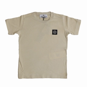 Stone Island T-shirt Natural Beige Layered Sleeve Construction Cool Style