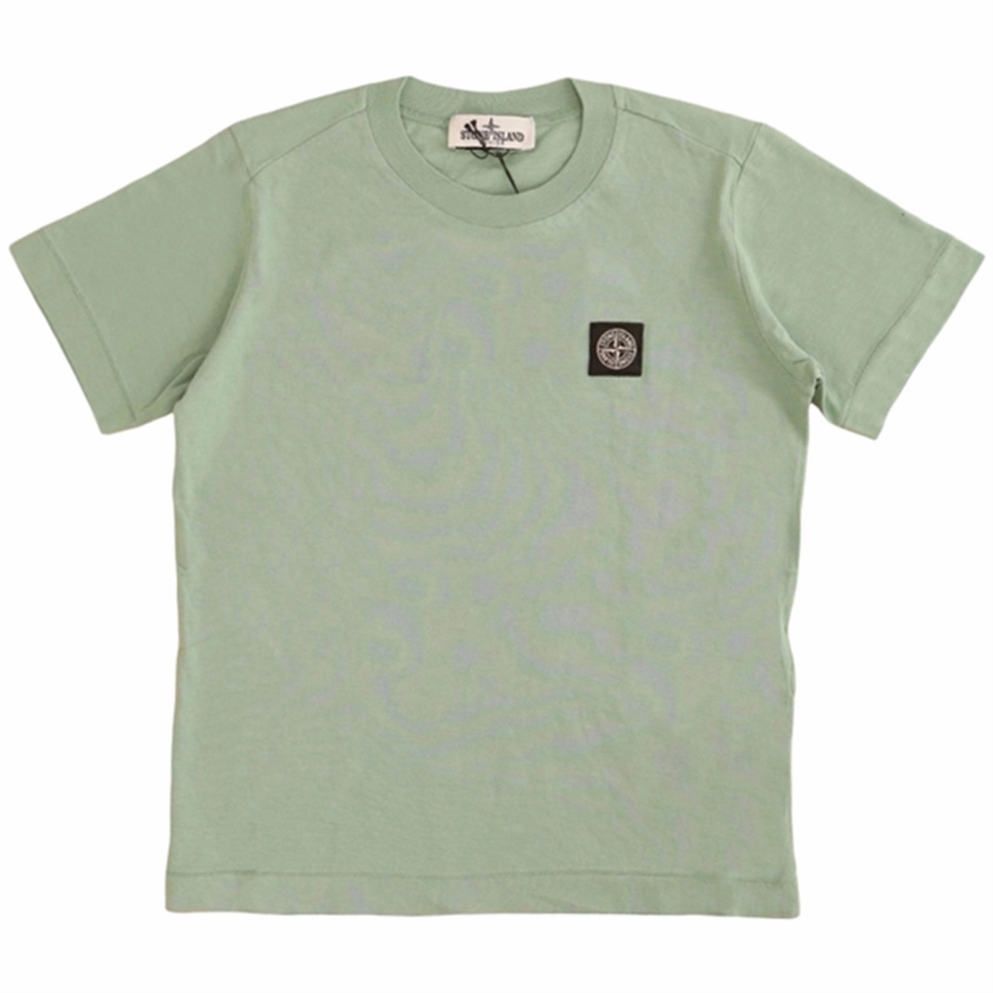 Stone Island T-Shirt Sage Green Flexible Ribbed Cuffs Cool and Chic