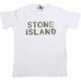 Relaxed Look Plus Size Stone Island White Ss T-Shirt