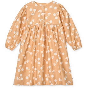 LIEWOOD Cherry Blossom / Light Apricot Ariana Printed Dress Lace-Edge