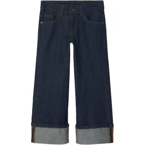 Name It Dark Blue Denim Unwashed Nkfrose Wide Jeans 4795-Ac J Light Touch Relaxed Taper