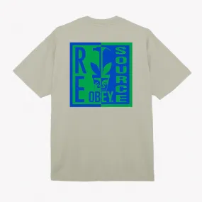 Obey maglietta manica corta da uomo Re Source 166913736 grigio argento DropShoulderDesign sequined details